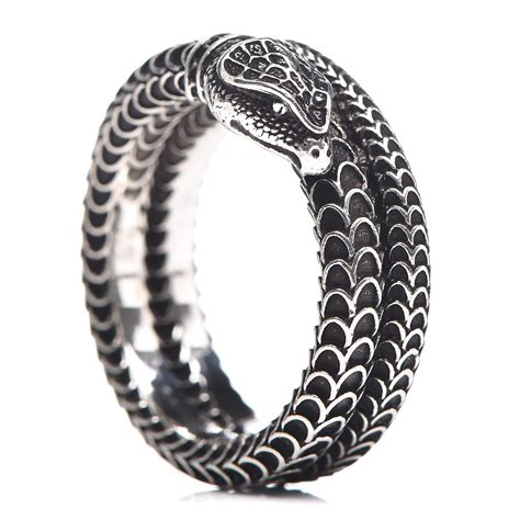 silver band gucci womens rings|Gucci snake ring women's.